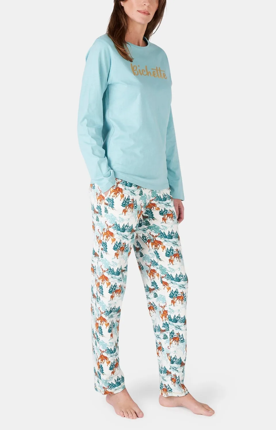 arthur-bob-faon-des-neiges-pyjama-femme-blanc-coton-bio image 1