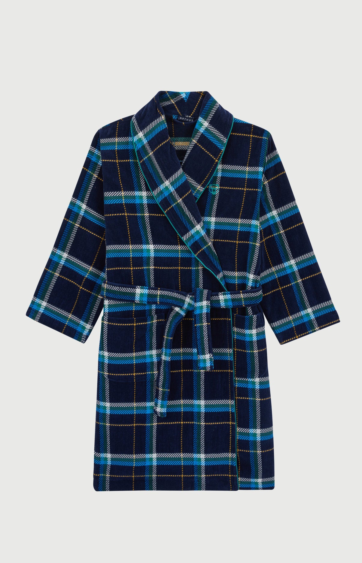 arthur-bob-peignoir-mark-velours-coton-marine-homme image 3
