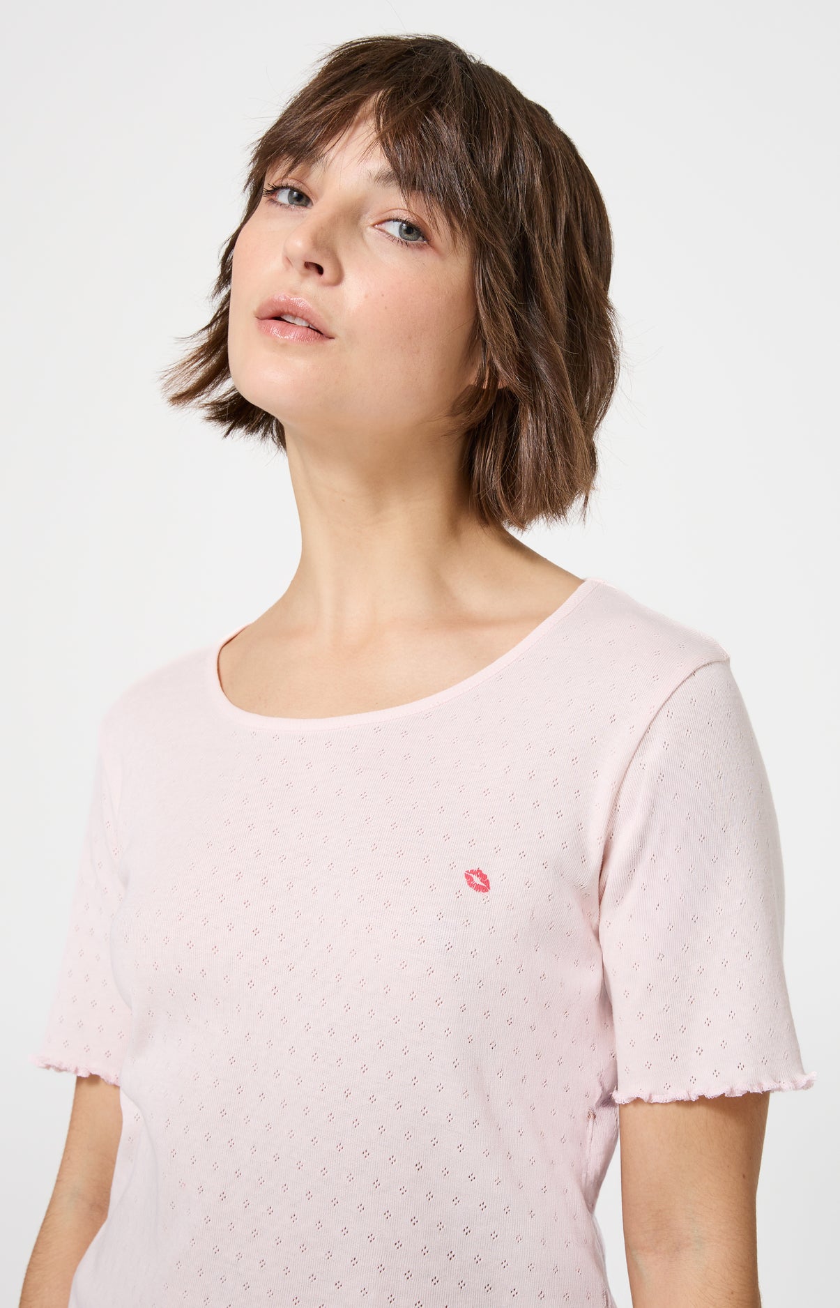 arthur-bob-kiss-tee-shirt-femme-coton-pointelle-nude image 2