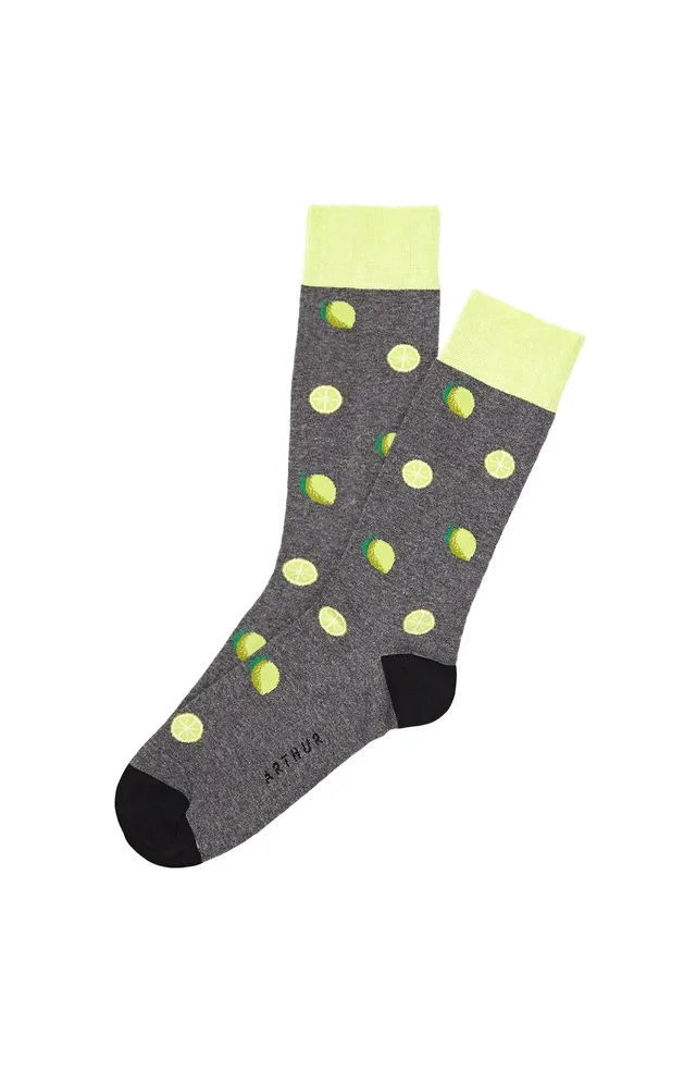 arthur-bob-lemon-chaussettes-homme-coton-gris-40-46 image 1