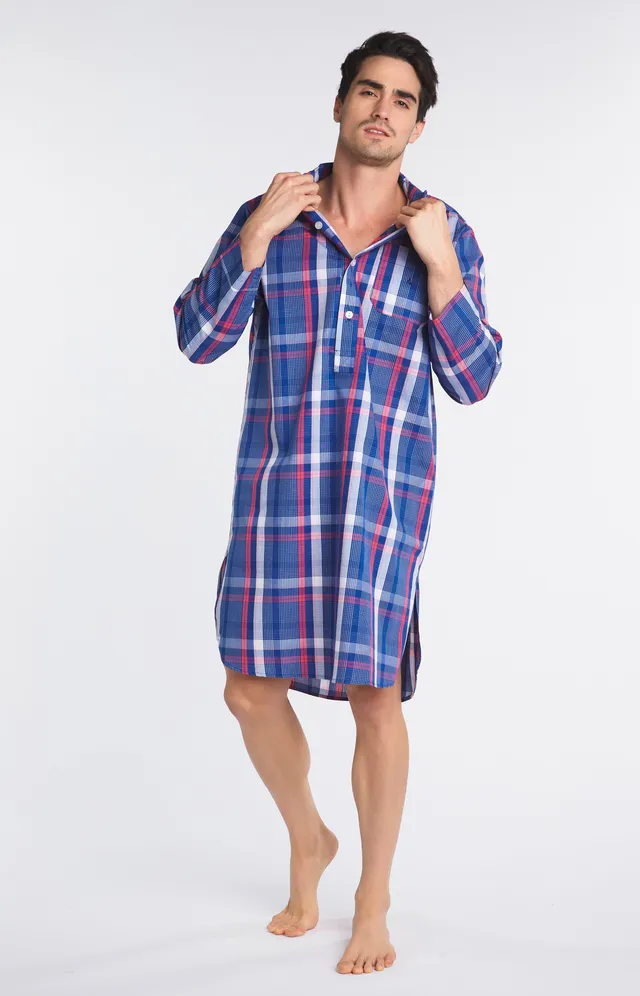 arthur-bob-chemise-op-ra-chemise-de-nuit-marine-tartan-bio image 1