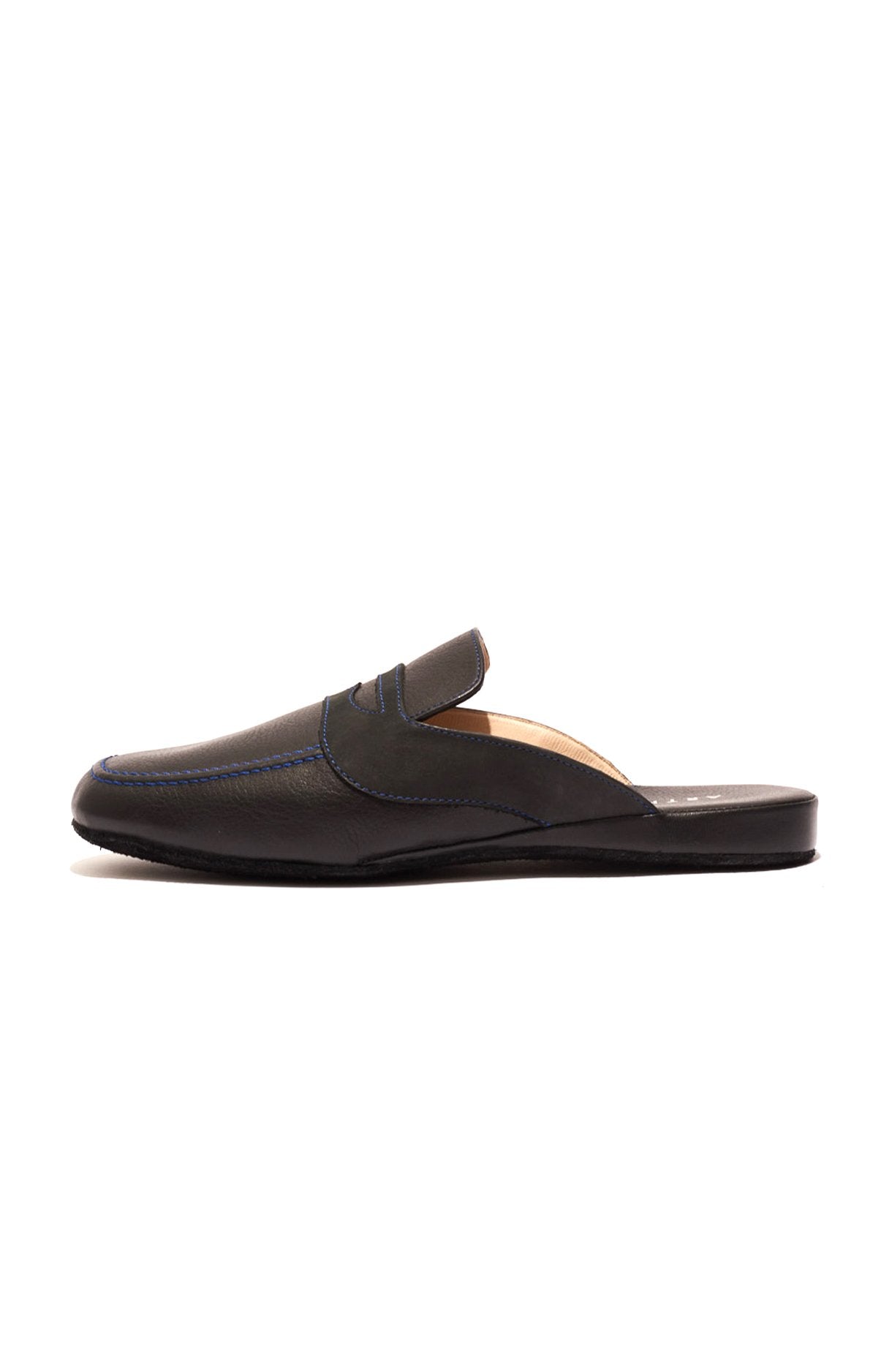 arthur-bob-tradi-chaussons-homme-noir-cuir image 1