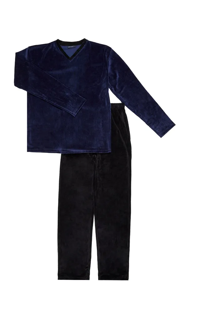 arthur-bob-boria-pyjama-velours-marine-coton image 1