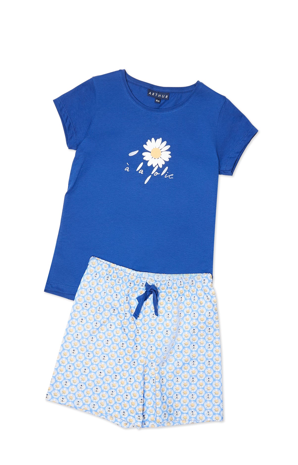 arthur-bob-pyjashort-paquerette-azur-coton-bio-4a image 3