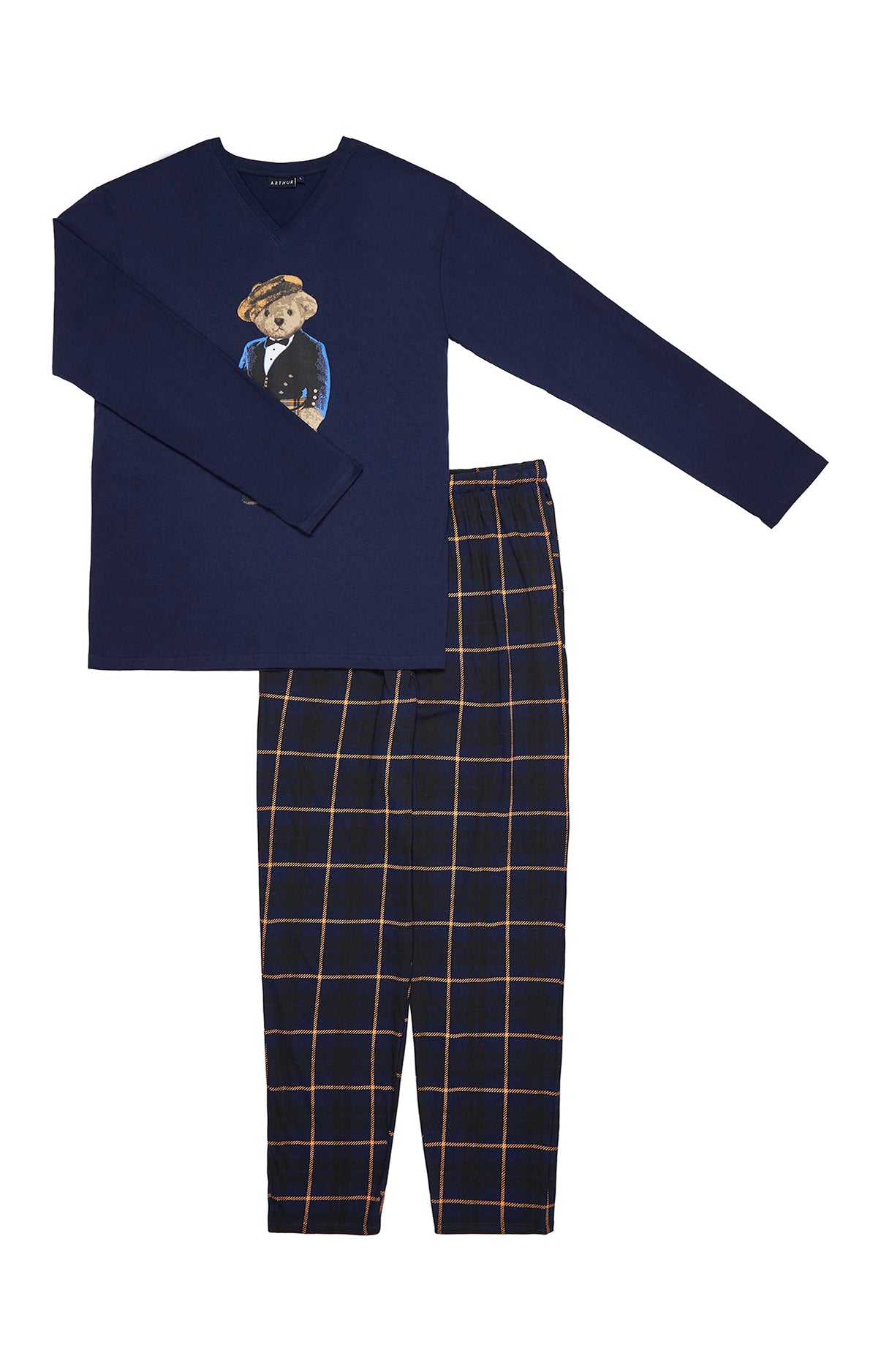 arthur-bob-pyjama-boston-bleu-marine-homme-coton image 3