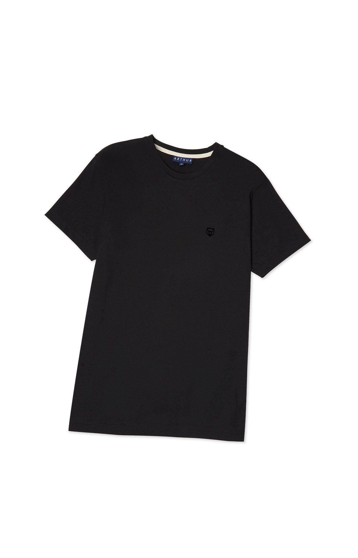 arthur-bob-uni-tee-shirt-homme-noir-coton-bio image 3