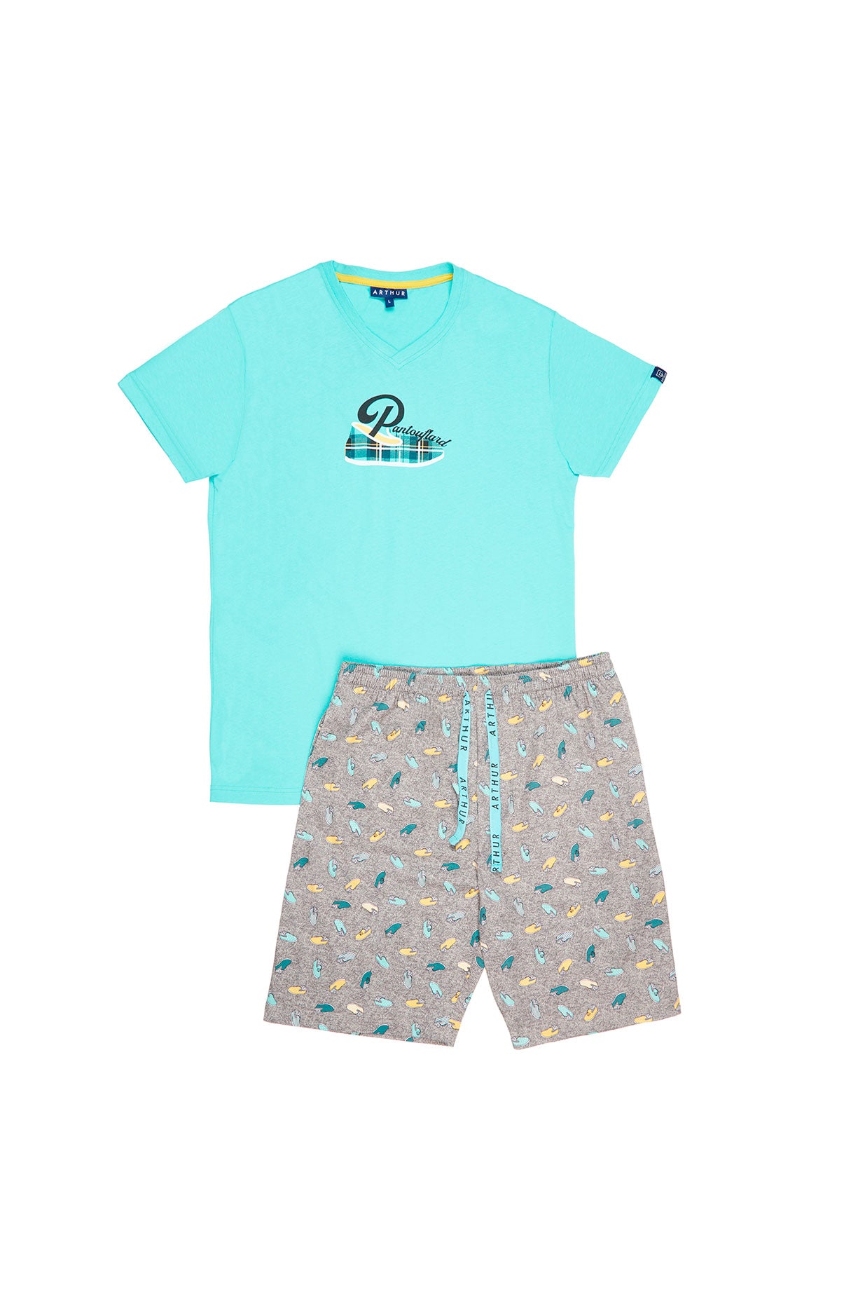 arthur-bob-pantouflard-pyjashort-coton-bio-anthracite-l image 3