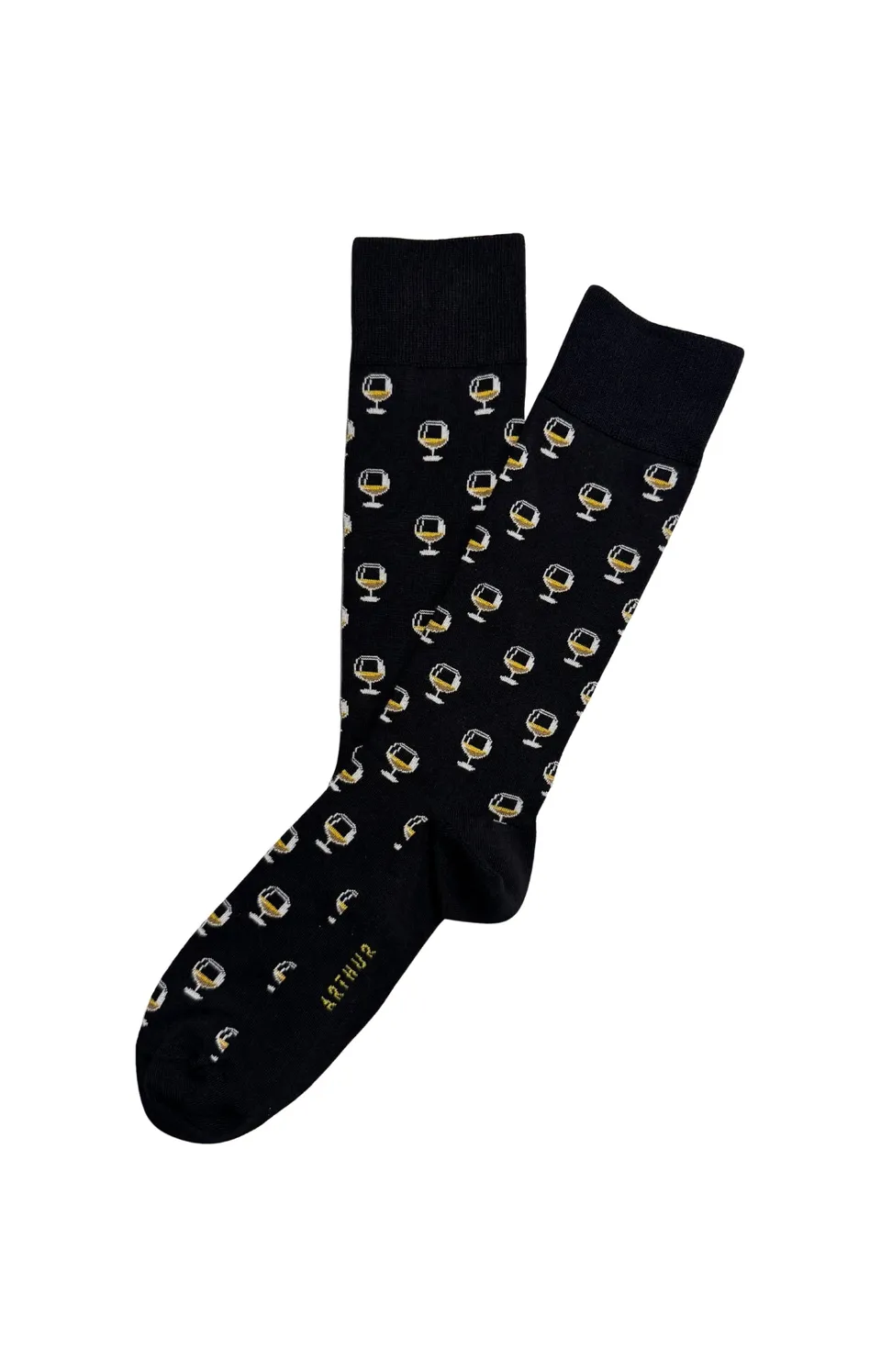arthur-bob-cognac-chaussettes-coton-homme-noir-40-46 image 1