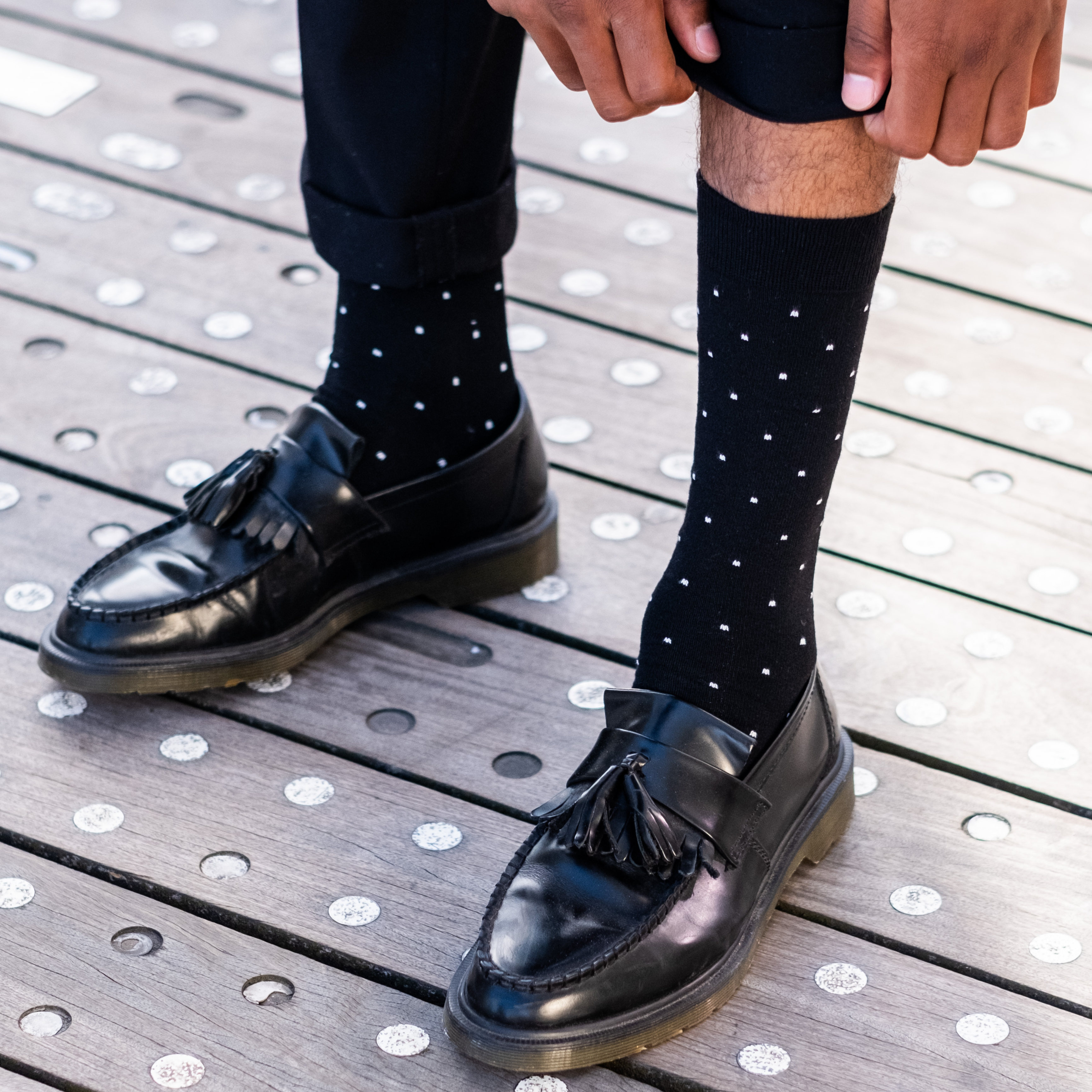 archiduchesse-fantaisie-pixel-blanc-chaussettes-recycl-es-noires image 4