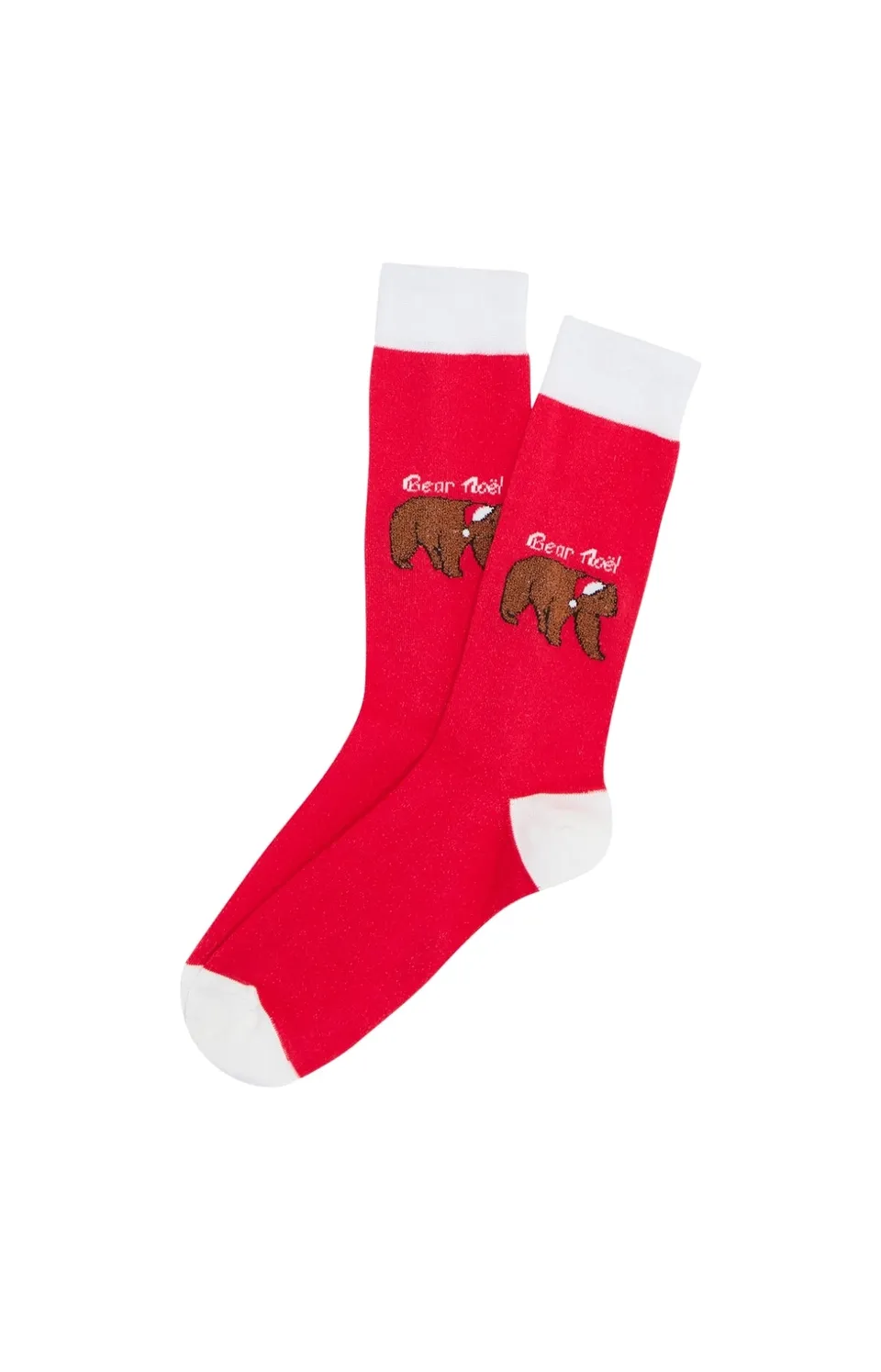 arthur-bob-bear-no-l-rouge-chaussettes-homme-coton-rouge image 1