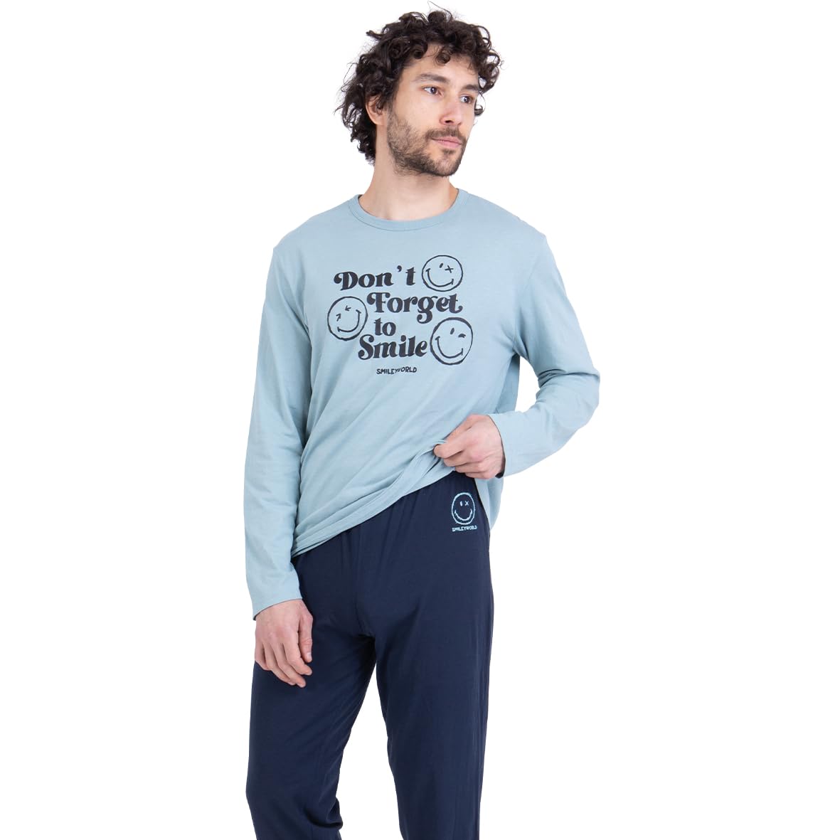 athena-graphic-pyjama-long-homme-l-smileyworld-coton image 1