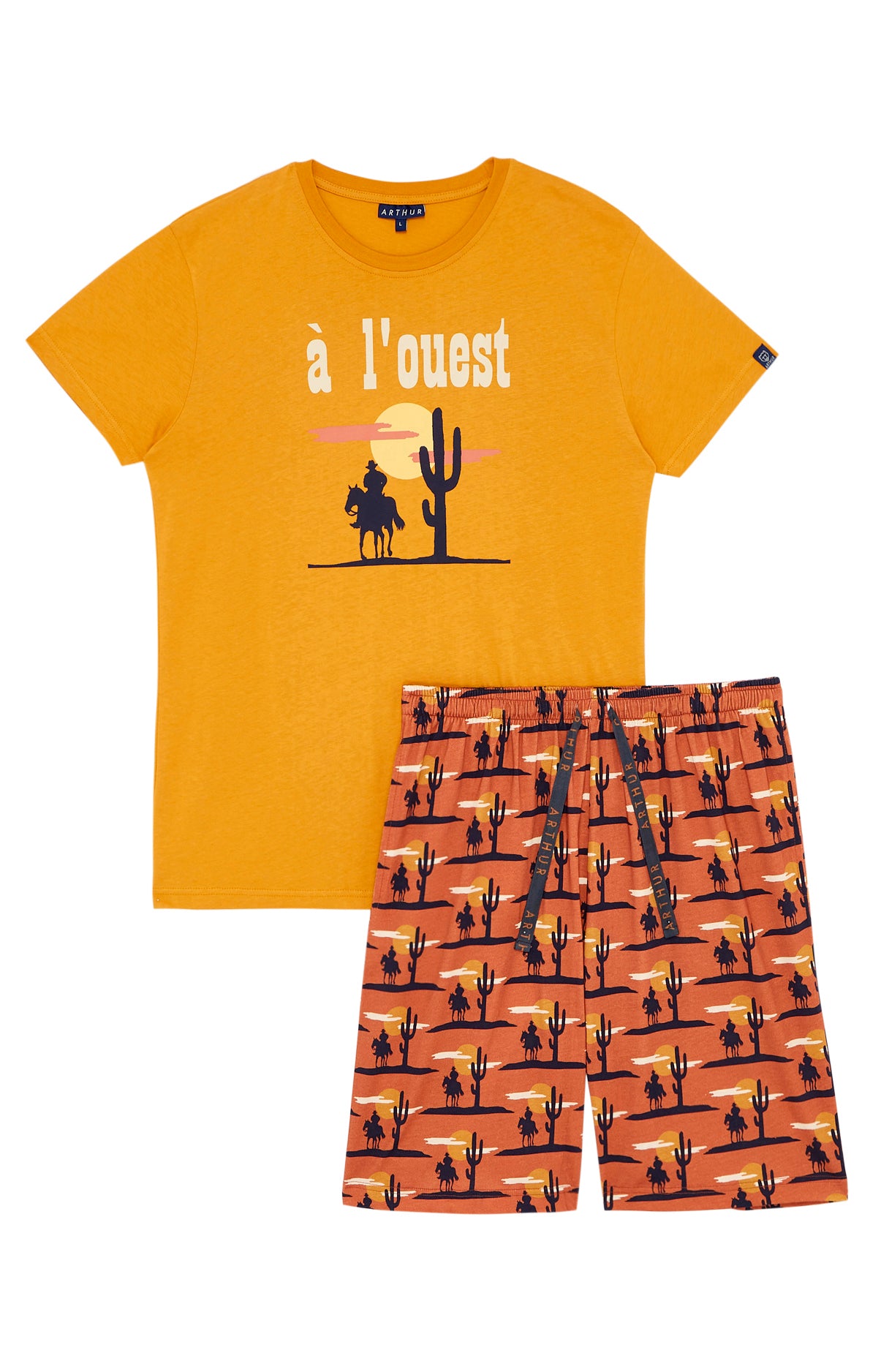 arthur-bob-a-l-ouest-pyjashort-homme-cognac-taille-l image 3