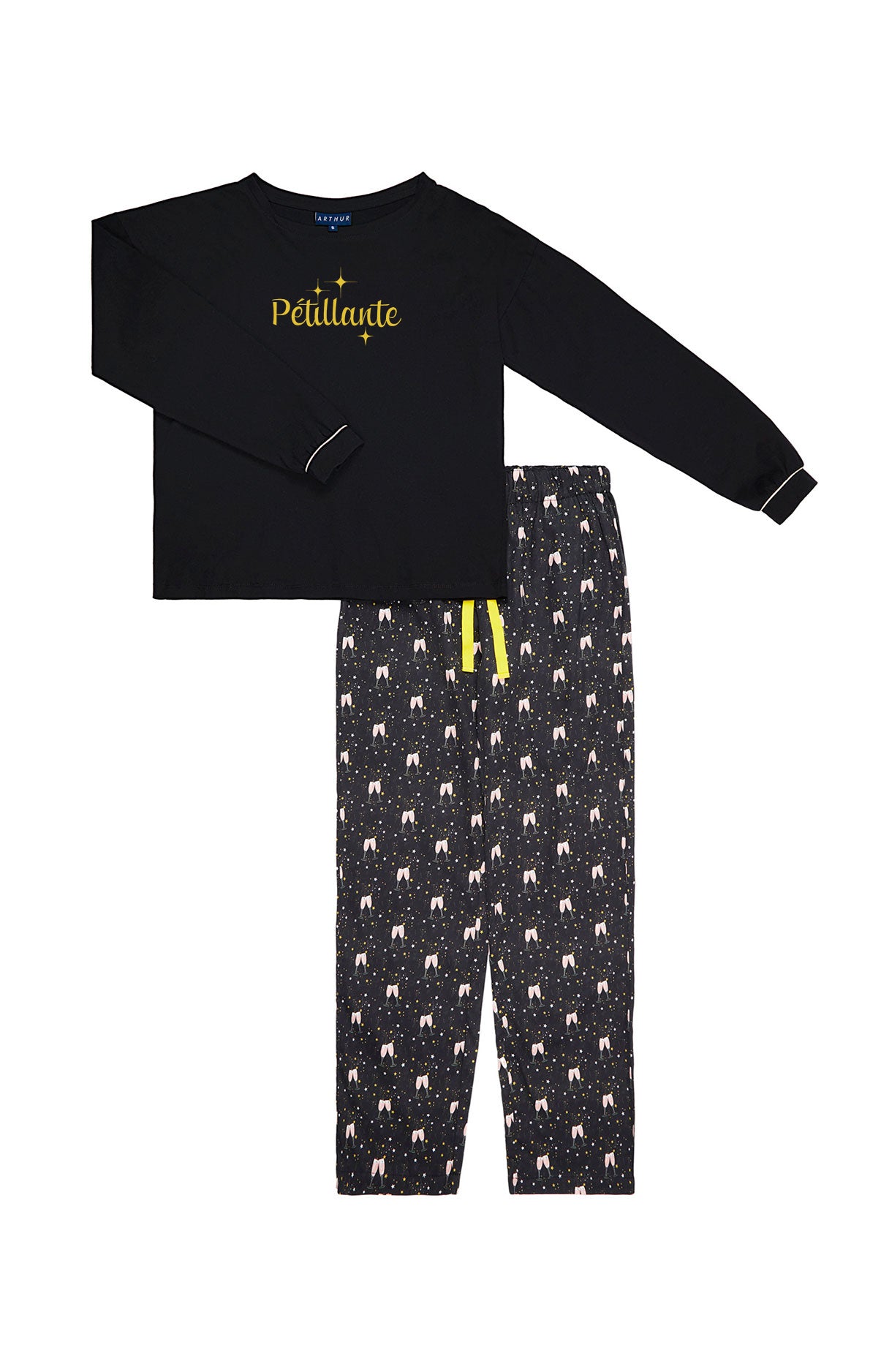 arthur-bob-p-tillante-pyjama-coton-bio-noir-xl image 3
