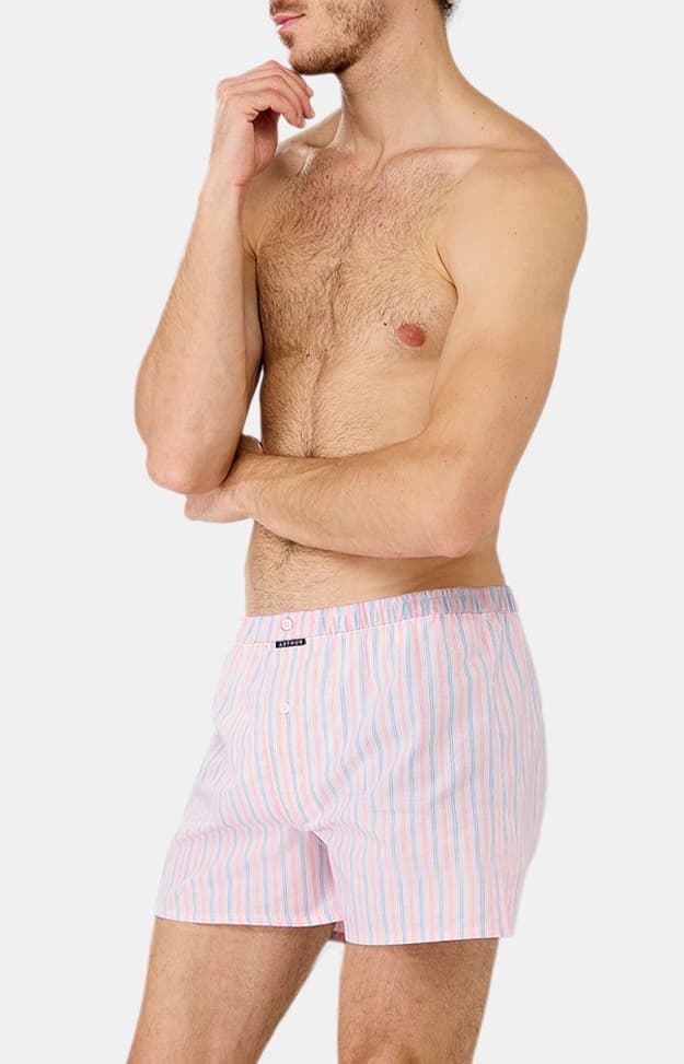 arthur-le-club-cale-on-rayure-rose-doux-coton-bio-homme image 4