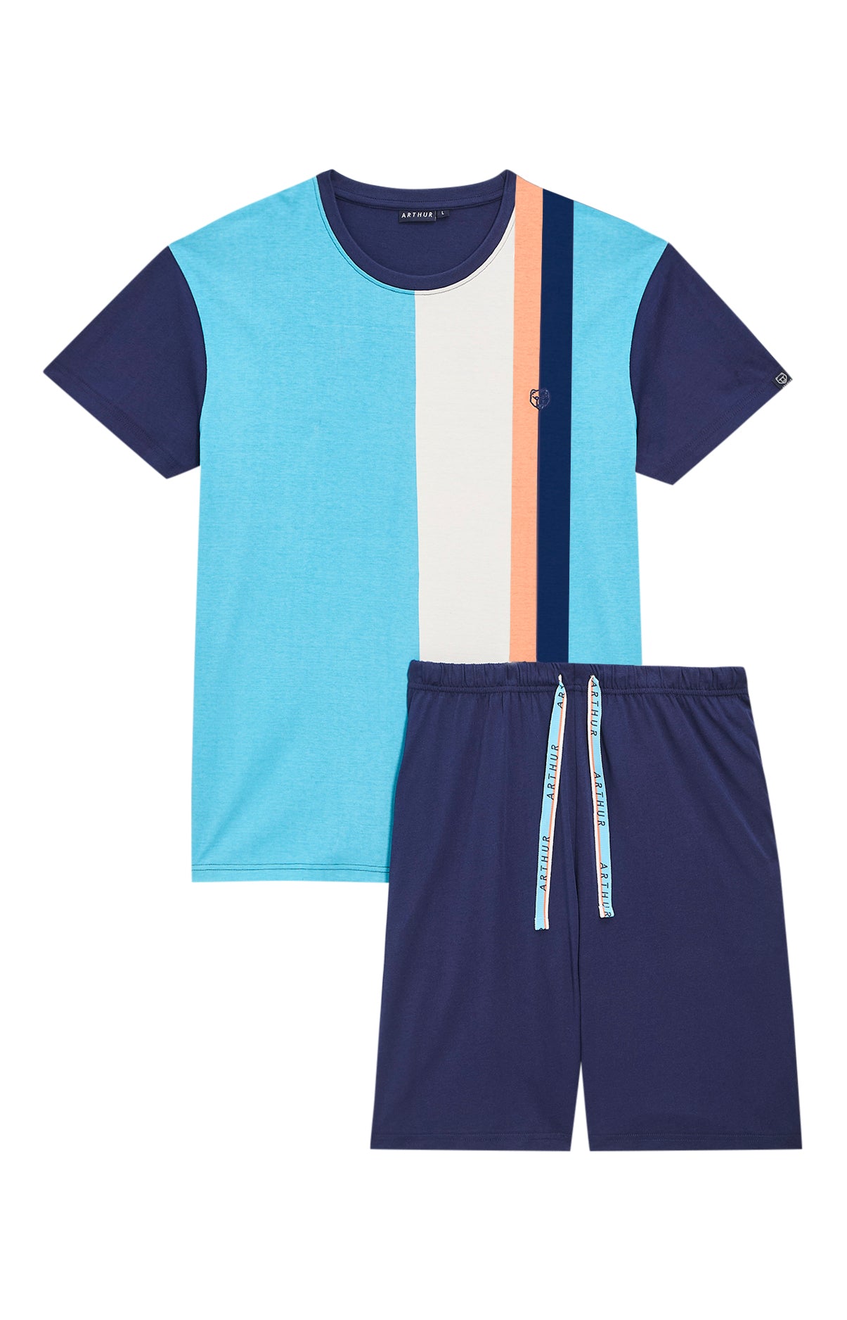 arthur-bob-igor-pyjashort-coton-marine-manches-courtes image 3