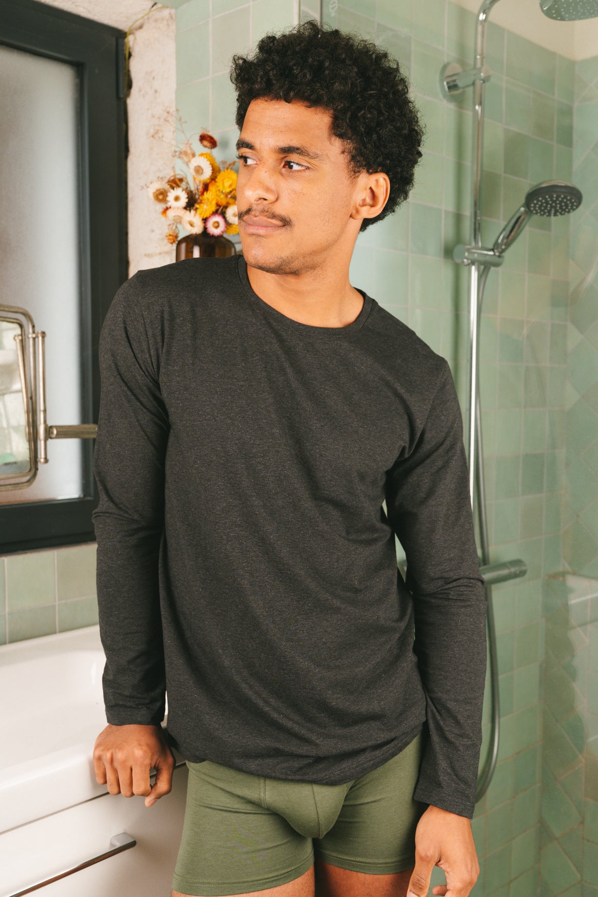 p-trone-t-shirt-manches-longues-blanc-cr-me image 1