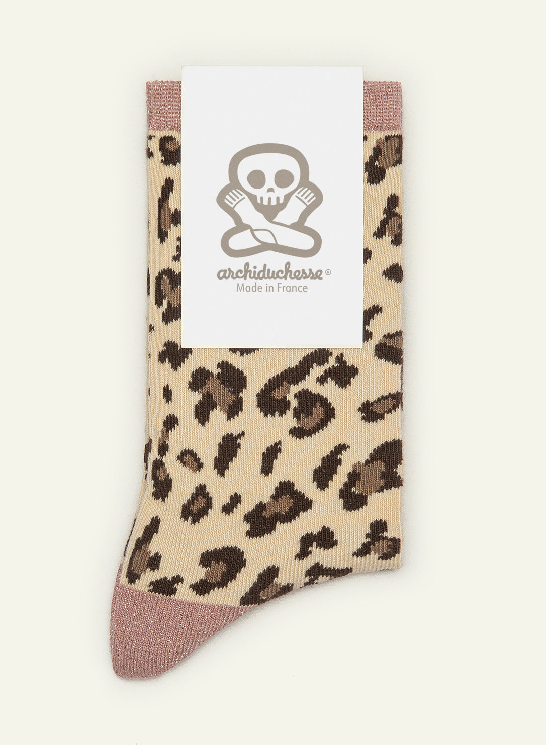 archiduchesse-paillet-e-l-opard-rose-chaussettes-coton-lurex image 3