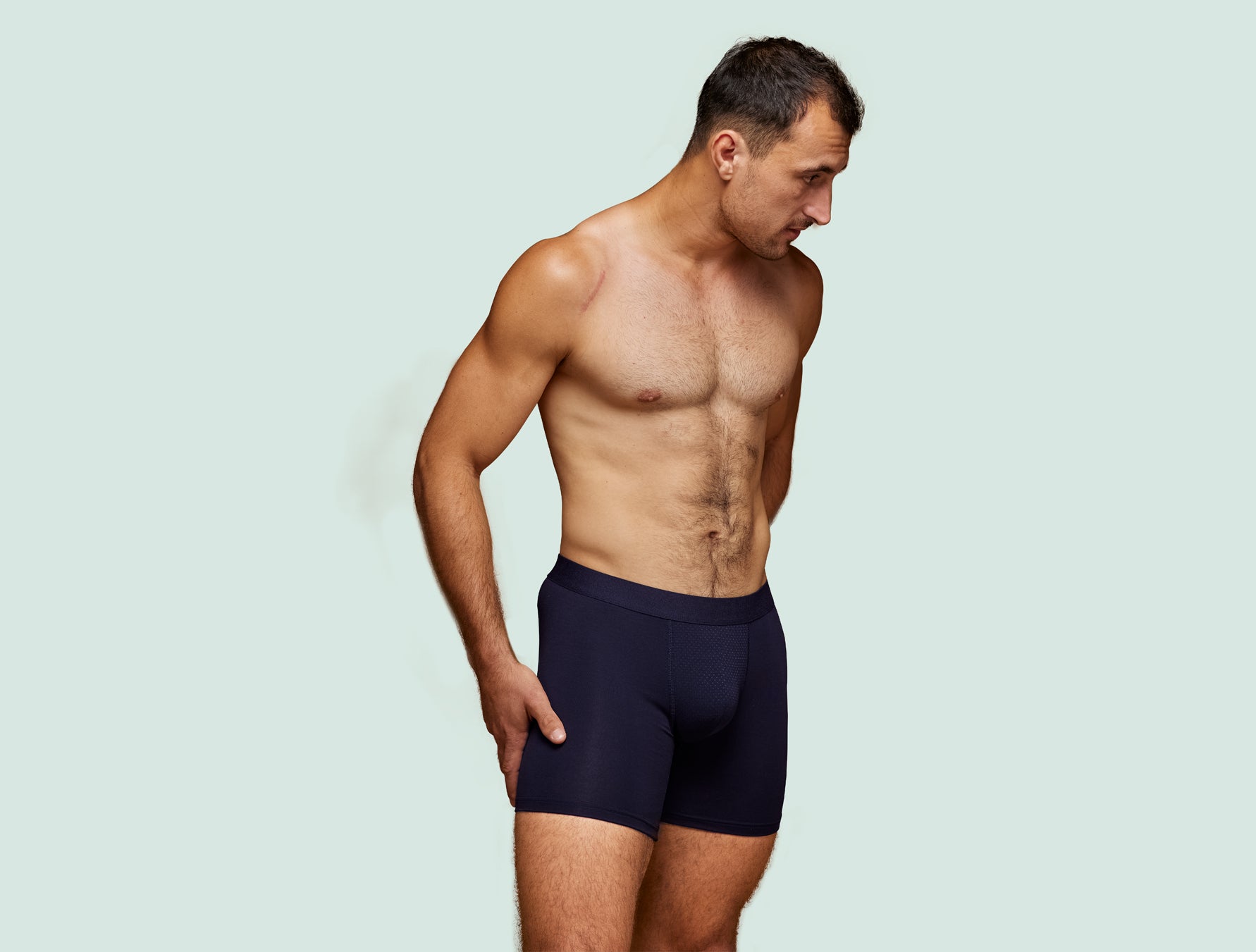 p-trone-boxer-sport-mi-long-homme-bordeaux-tencel image 6