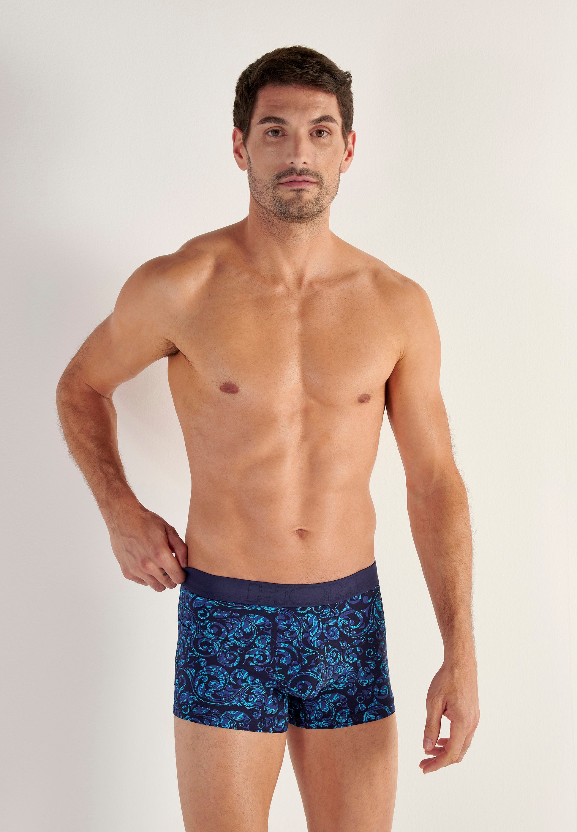 hom-brian-boxer-homme-bleu-imprim-floral-microfibre image 2