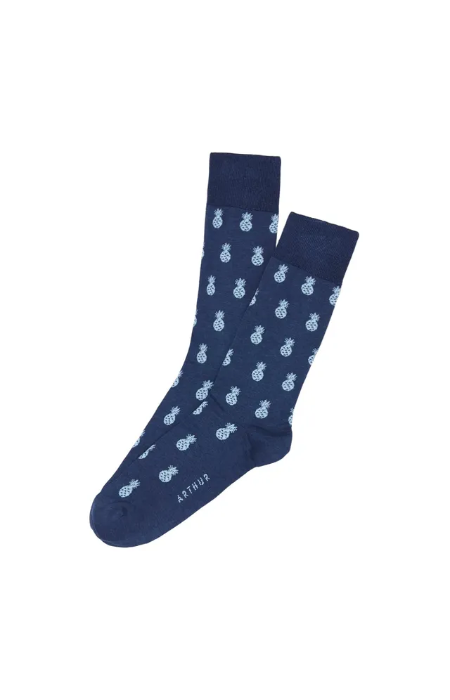 arthur-bob-ananas-chaussettes-coton-marine-42-45 image 1
