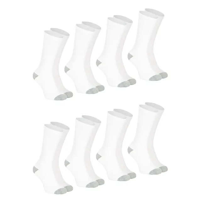 athena-ecopack-lot-8-chaussettes-homme-39-42-blanc-gris image 1