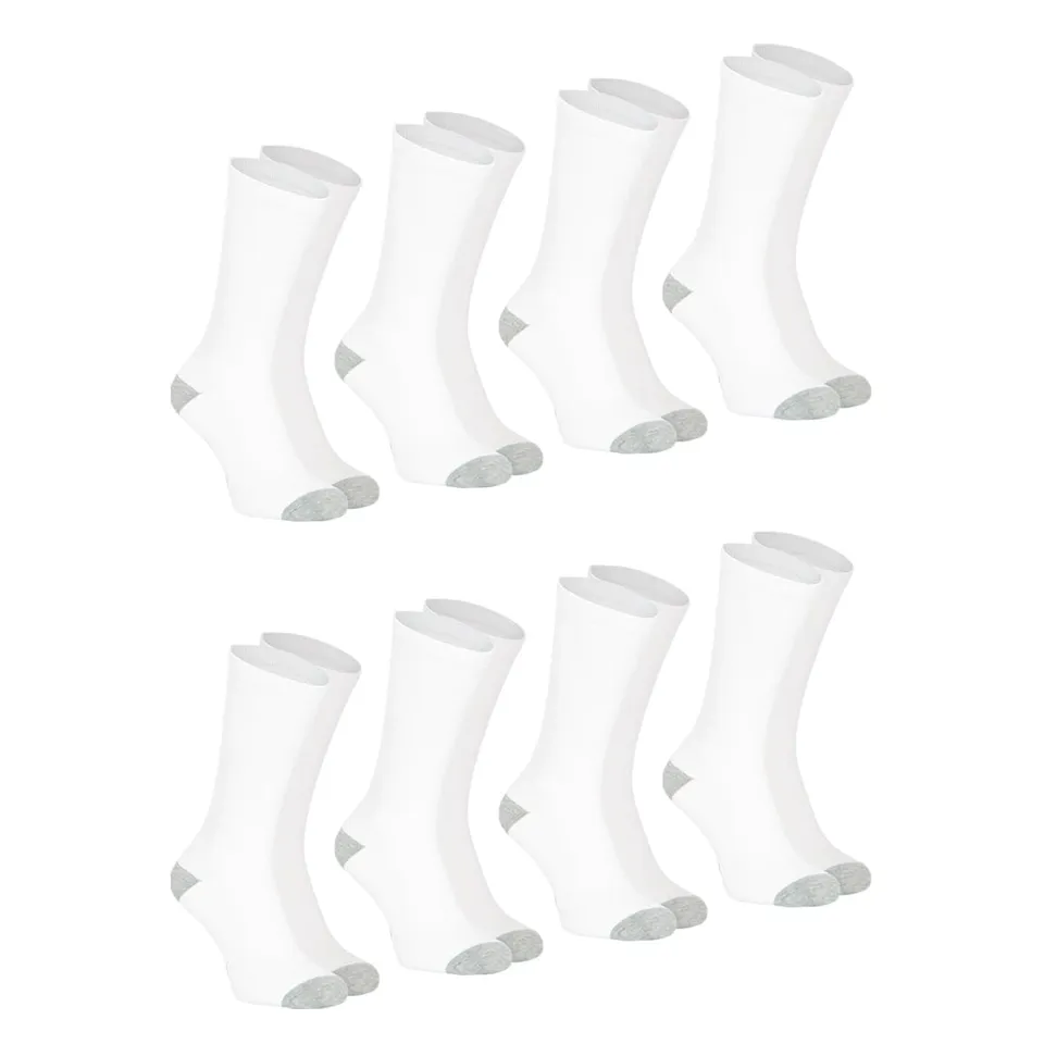 athena-ecopack-lot-8-chaussettes-homme-39-42-blanc-gris image 1