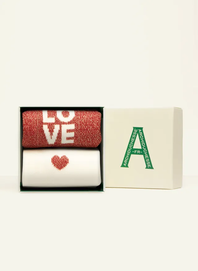 archiduchesse-fantaisie-duo-love-chaussettes-coffret-tu-rouge image 1