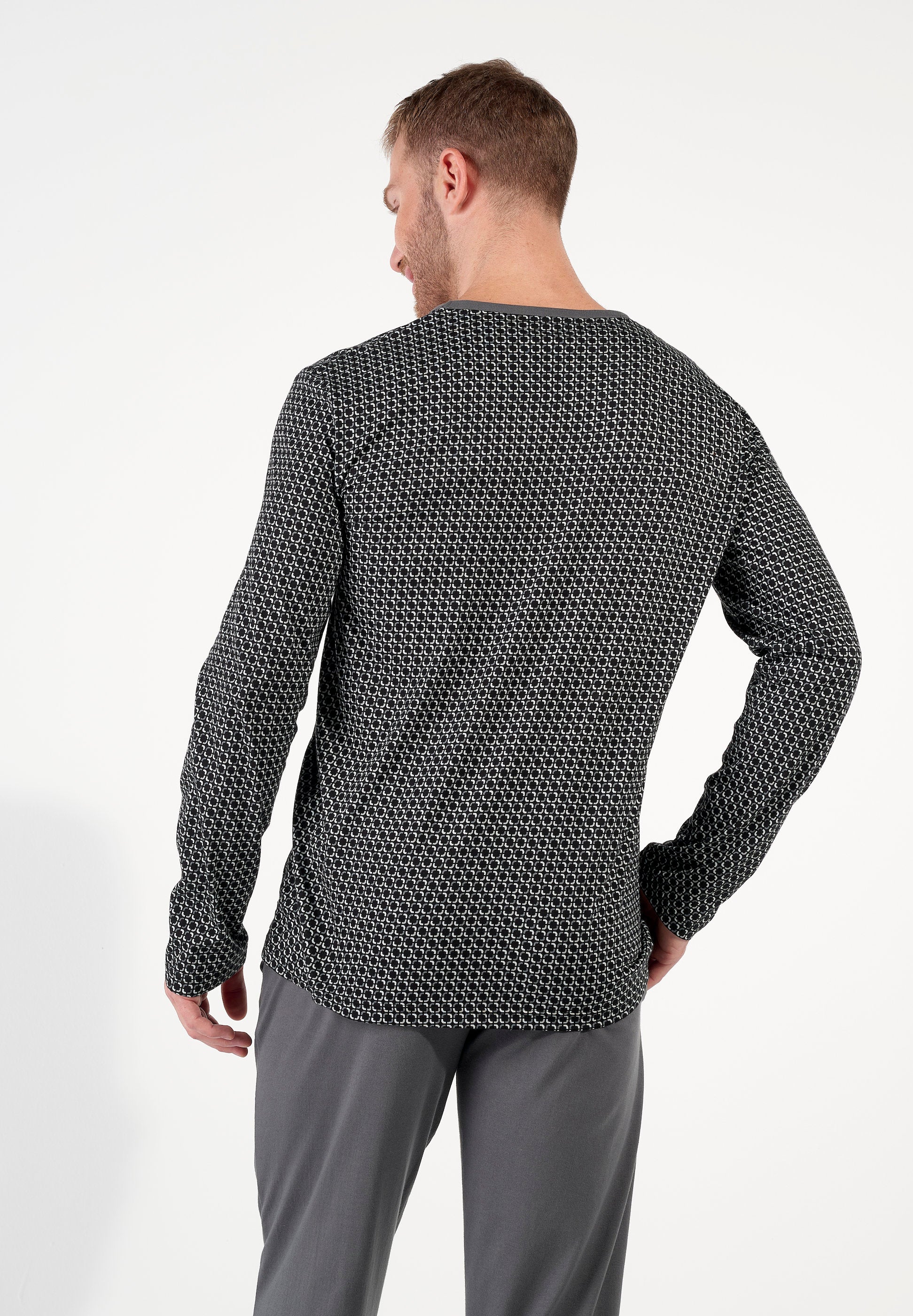 hom-waldorf-pyjama-long-homme-coton-gris-imprim image 3