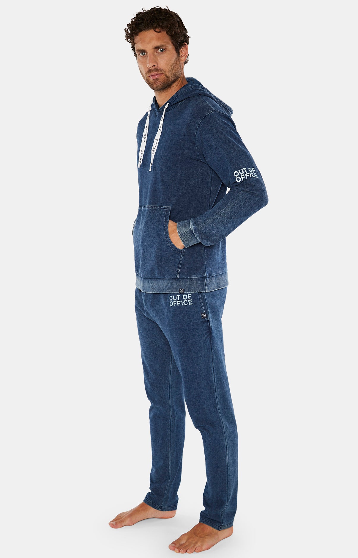 arthur-bob-out-of-office-hoodie-homme-denim-coton-bio image 4