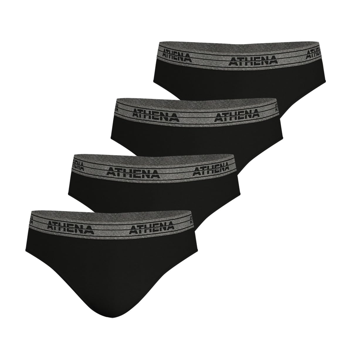 athena-ecopack-lot-4-slips-homme-100-coton-noir image 1