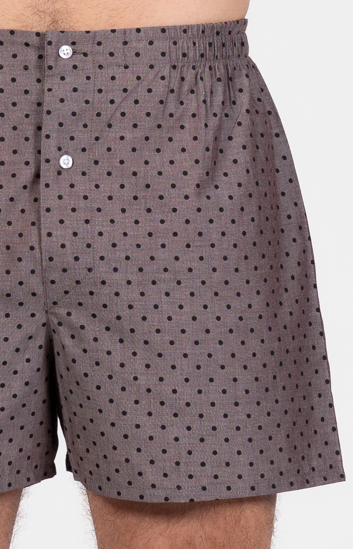 arthur-le-club-pois-chocolat-cale-on-homme-chocolat-coton image 1