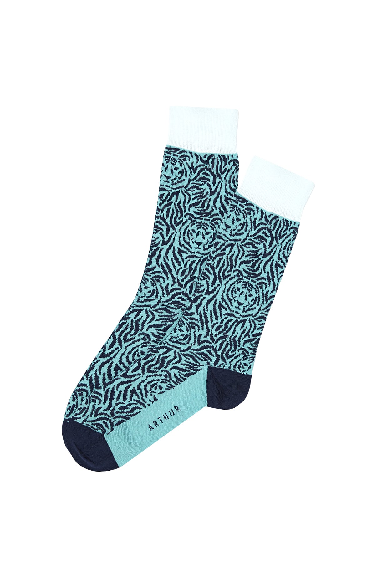 arthur-bob-chaussettes-tigre-vert-mi-hautes-coton image 1
