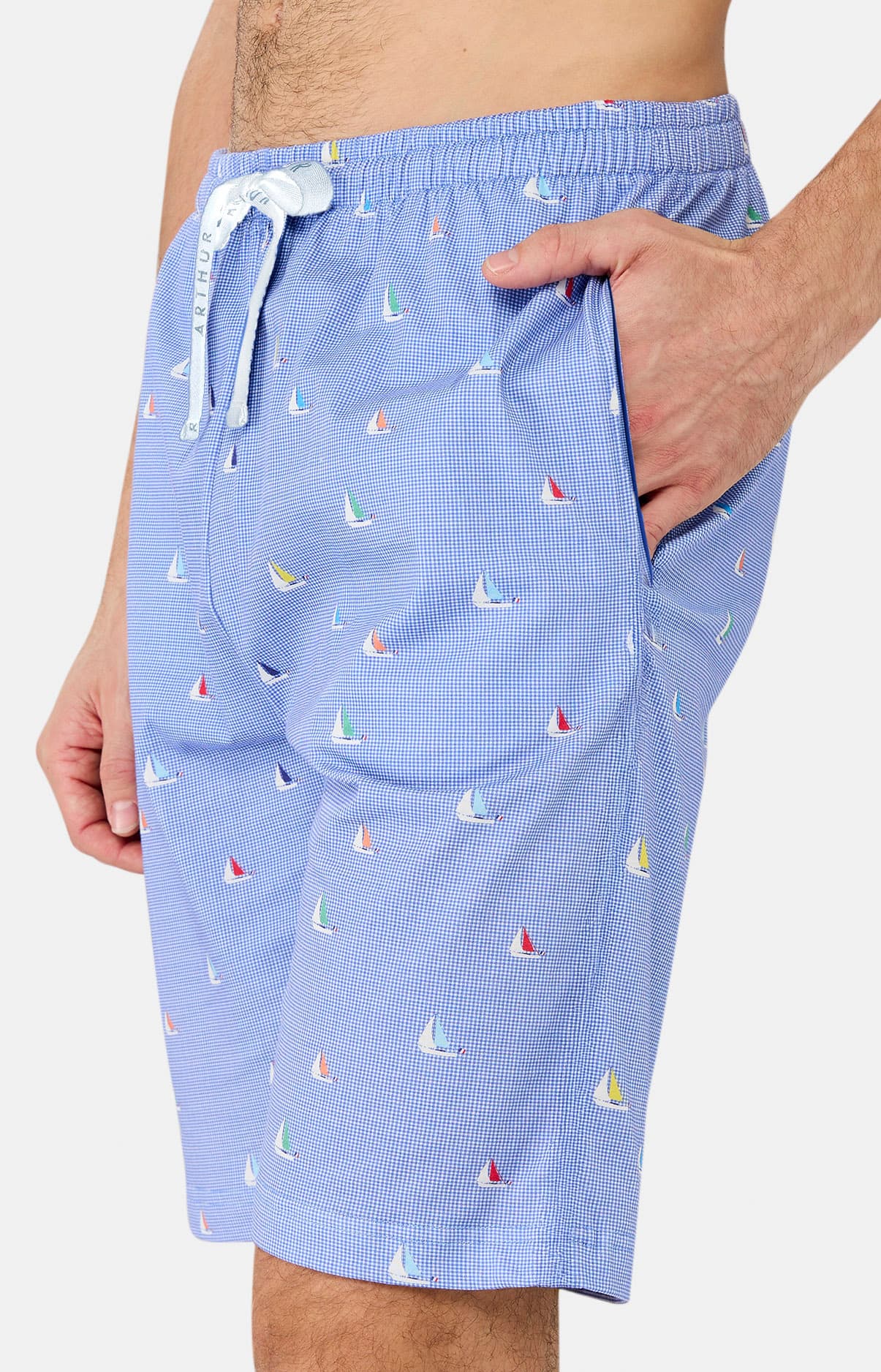 arthur-bob-short-pyjama-homme-ciel-voilier-boat-coton-bio image 2