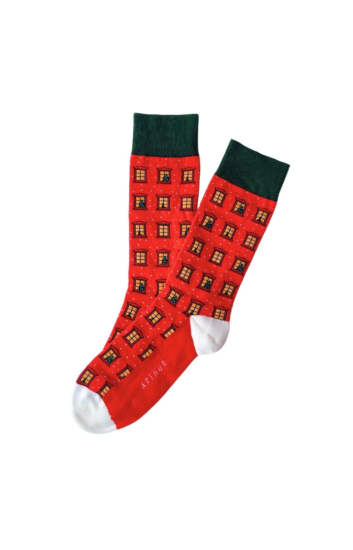 arthur-bob-nuit-de-f-te-chaussettes-rouge-coton image 1