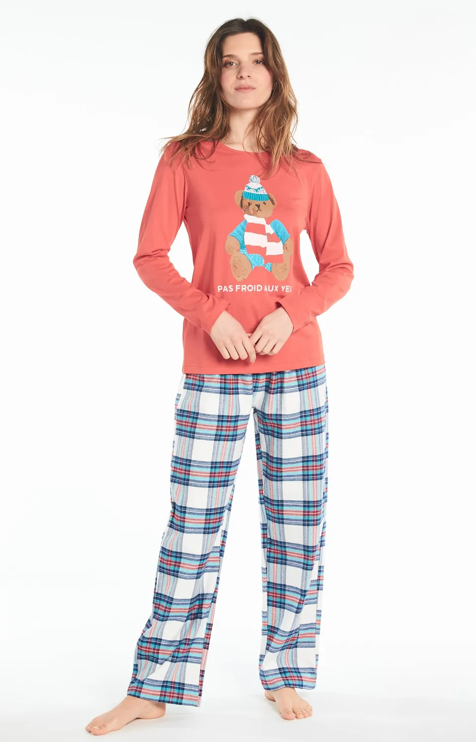 arthur-bob-pas-froid-aux-yeux-pyjama-femme-coton-neige image 1