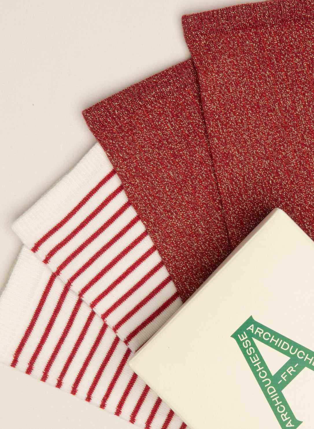 archiduchesse-paillet-e-duo-rouge-chaussettes-coton-lurex-x2 image 3