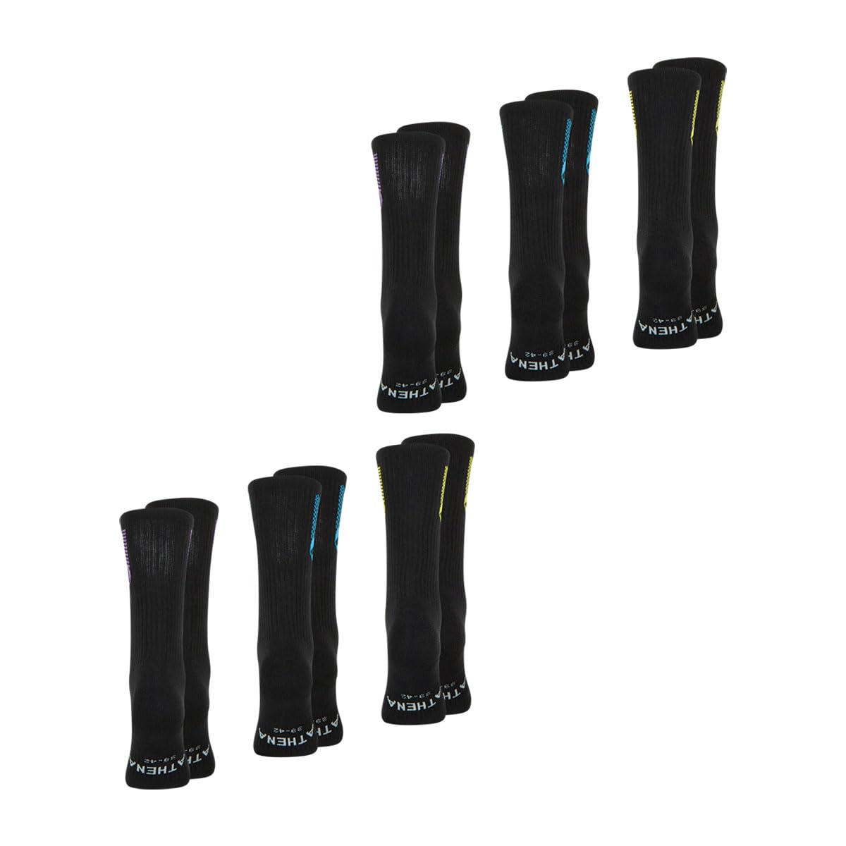 athena-training-dry-chaussettes-homme-noir-lot-6-respirantes image 3