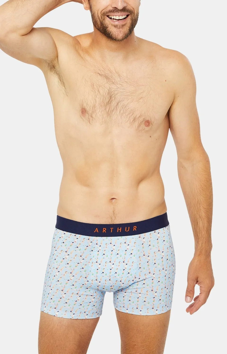 arthur-bob-marathon-boxer-homme-ciel-coton-bio image 1