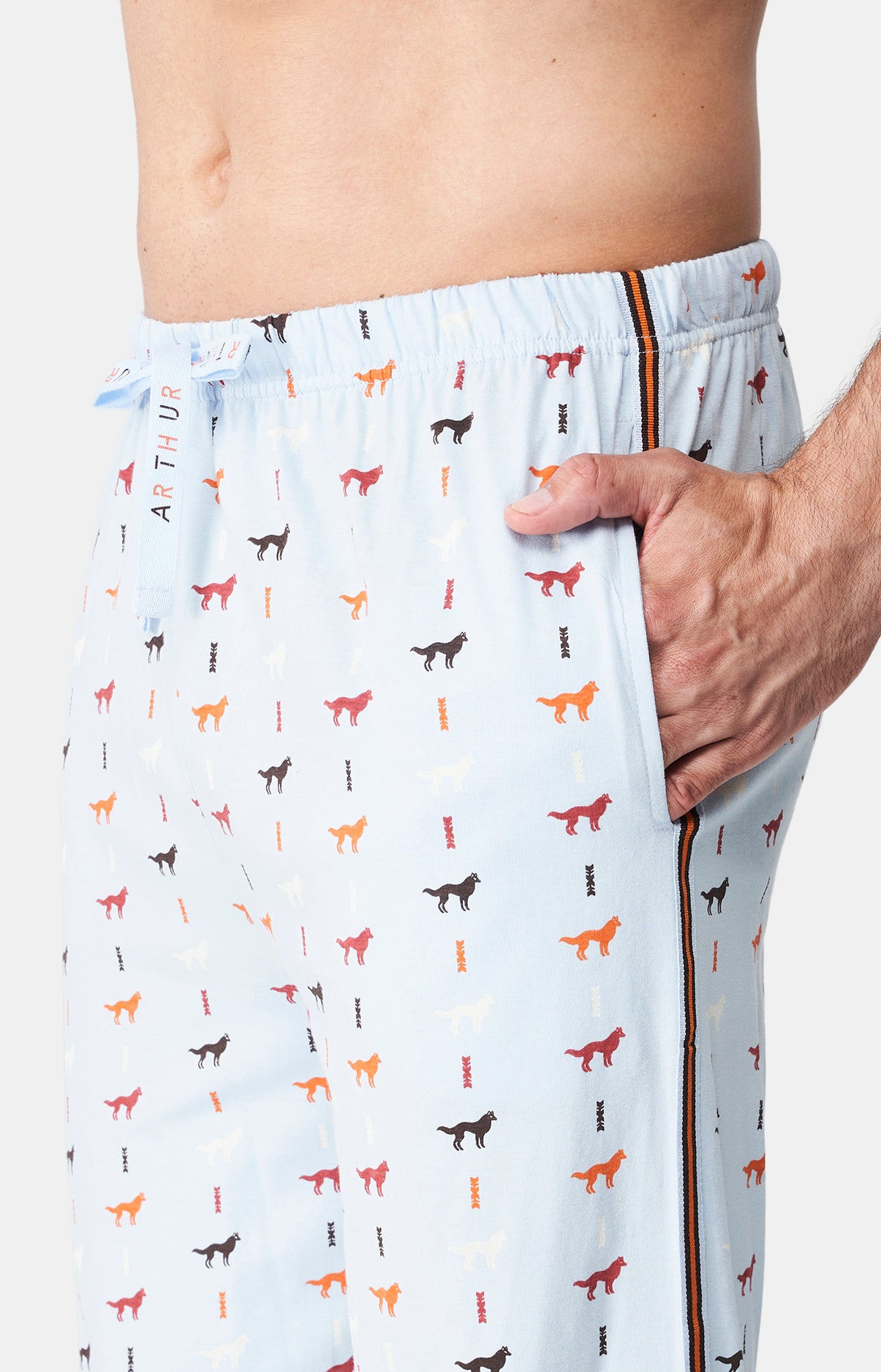 arthur-bob-jeune-loup-pyjama-homme-ciel-coton-bio image 6