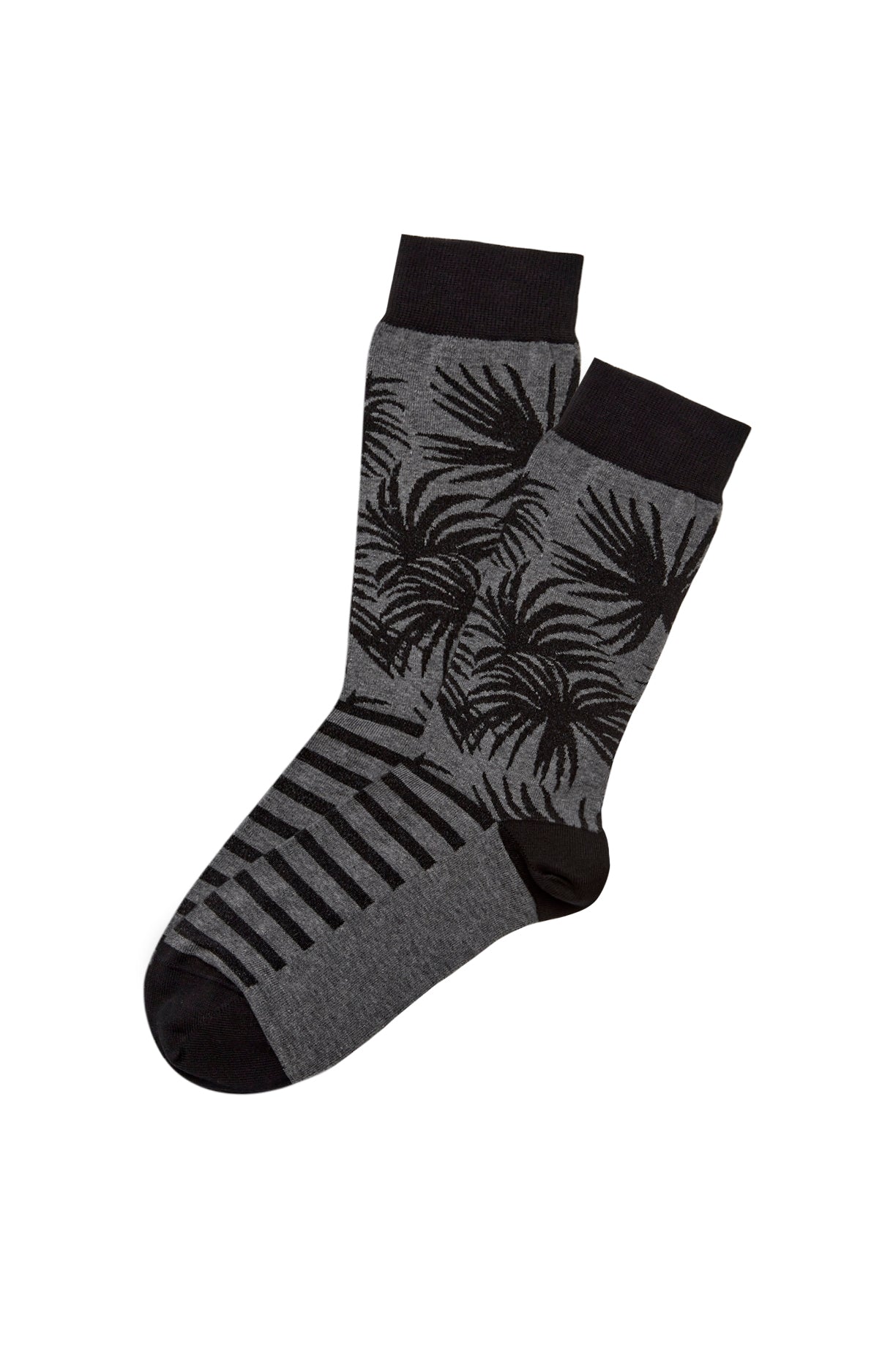 arthur-bob-chaussettes-palmier-coton-bio-gris-40-46 image 1