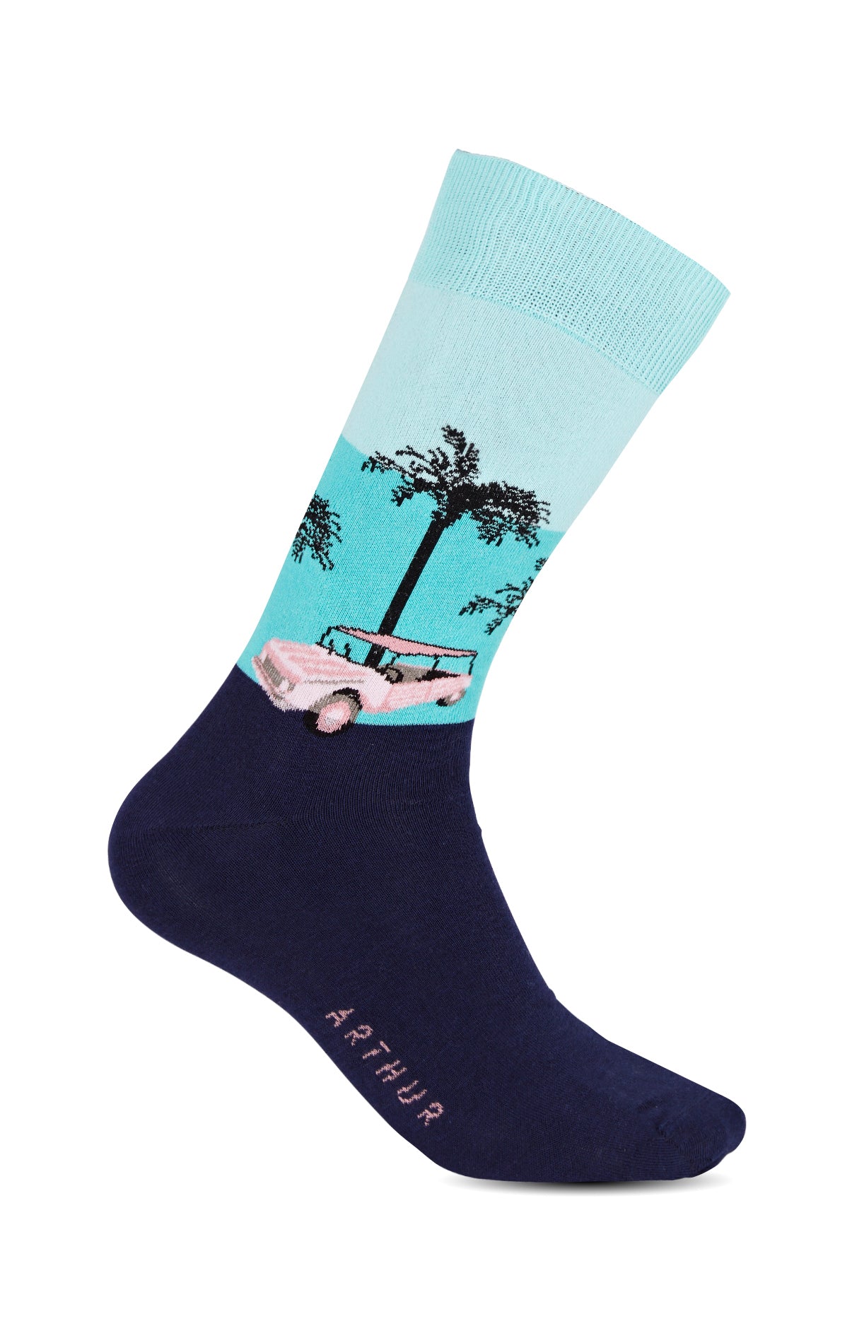 arthur-bob-chaussettes-mehari-turquoise-39-45-coton image 1