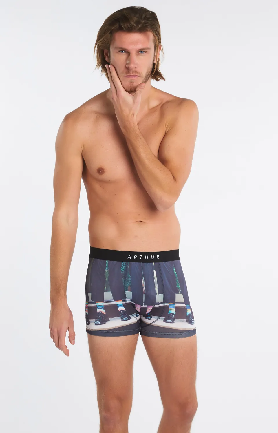 arthur-shoes-boxer-homme-noir-imprim image 1