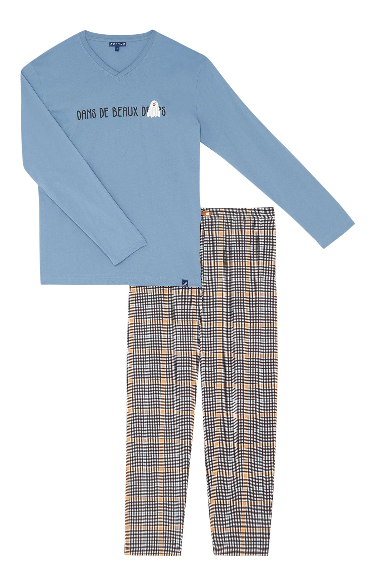 arthur-bob-dans-de-beaux-draps-pyjama-homme-noir-coton-bio image 3