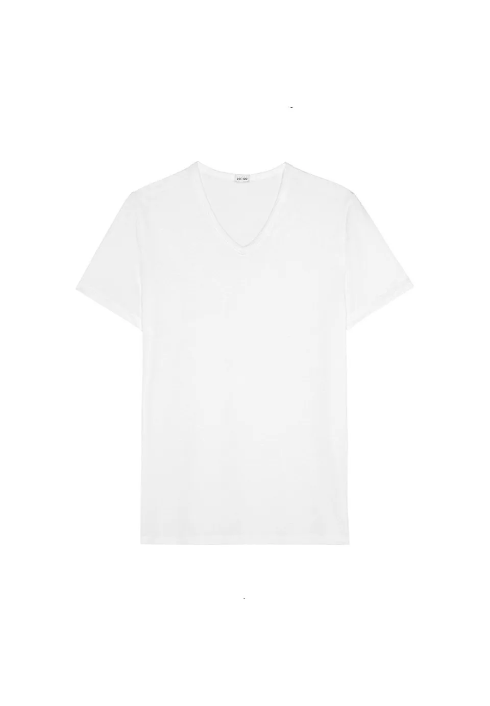 hom-classic-400206-t-shirt-col-v-blanc-coton-modal-manche image 1