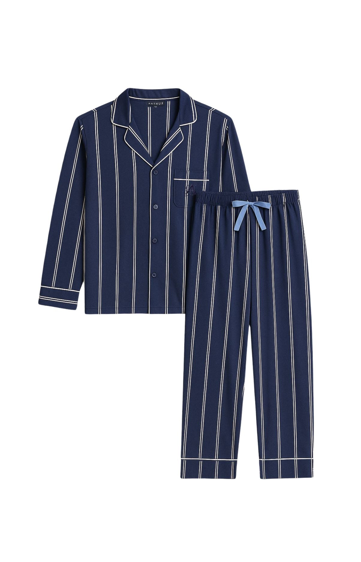 arthur-bob-ray-pyjama-long-boutonn-marine image 3