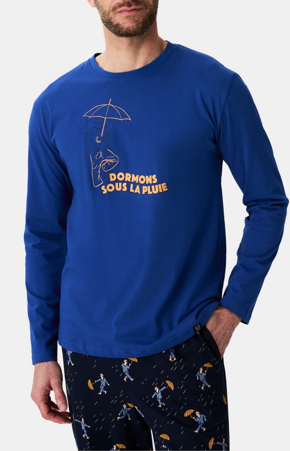 arthur-bob-dormons-sous-la-pluie-pyjama-homme-gris-coton-bio image 2