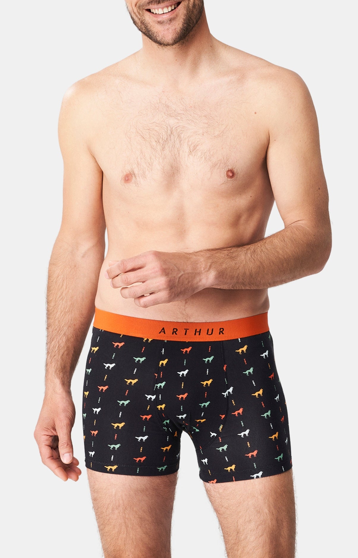 arthur-bob-jeune-loup-boxer-noir-coton-bio image 2