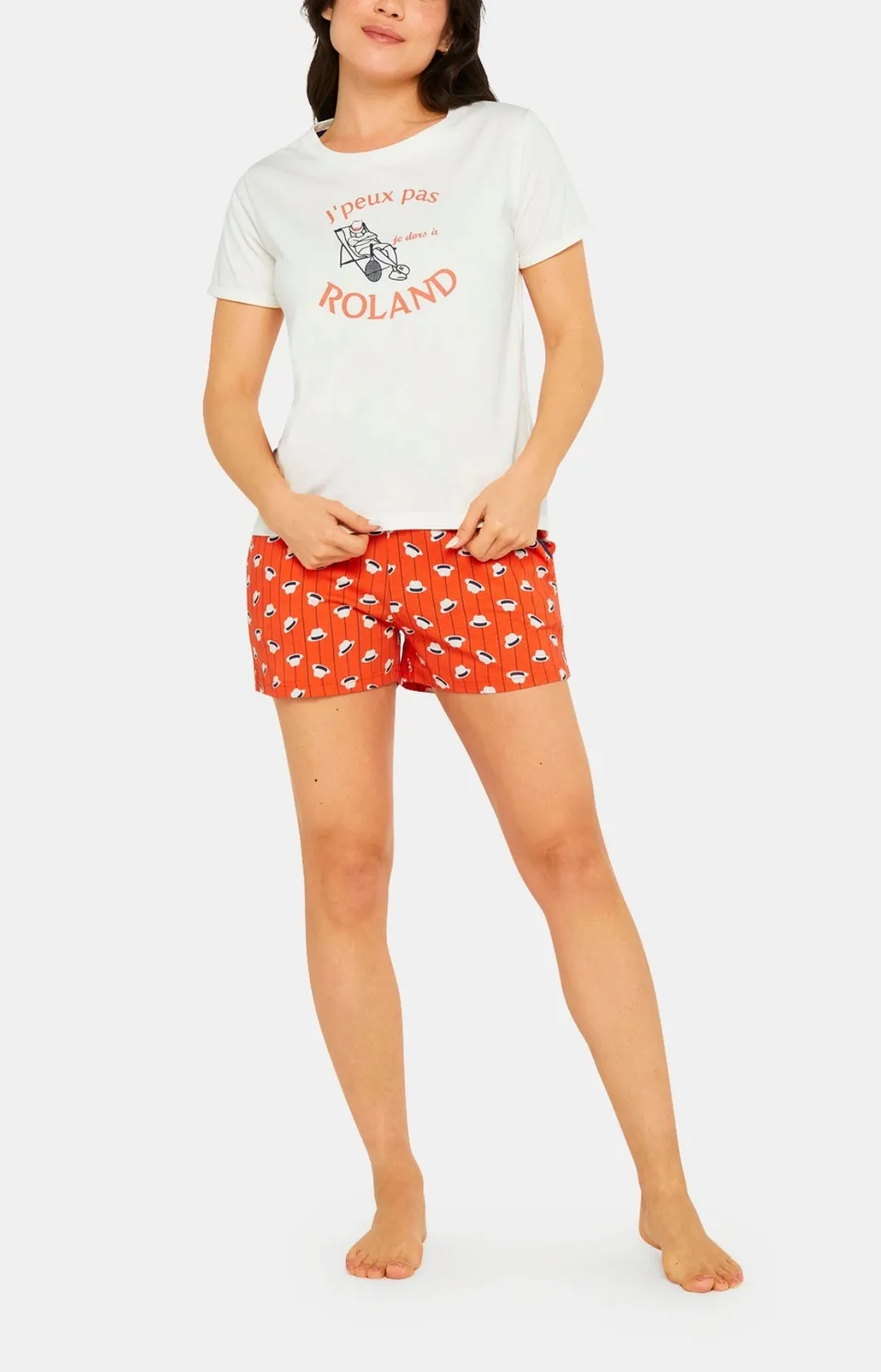 arthur-bob-pyjashort-femme-coton-bio-terre-roland-garros image 1