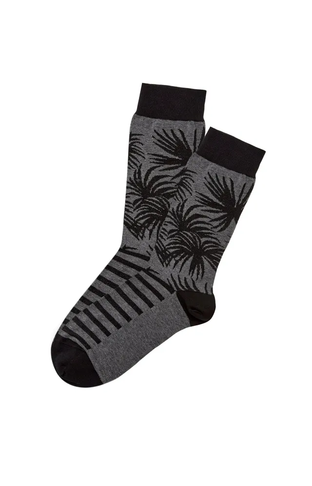 arthur-bob-chaussettes-palmier-coton-bio-gris-40-46 image 1