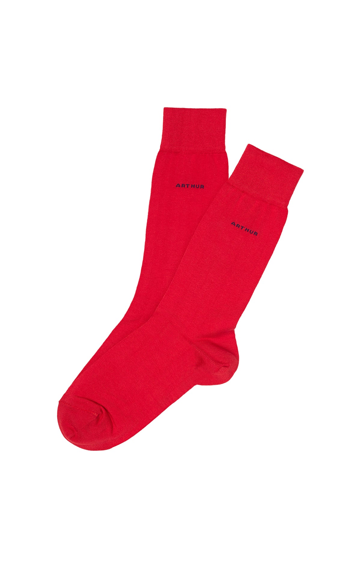 arthur-bob-unies-chaussettes-homme-rouge-coton image 2